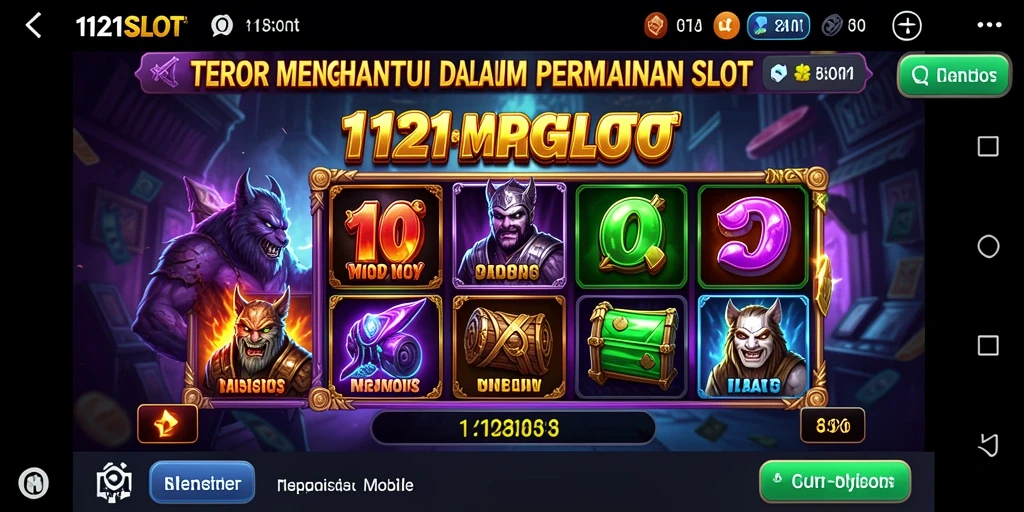 Tampilan gameplay menegangkan di <strong>1121SLOT</strong> dengan elemen horor yang mendebarkan.
