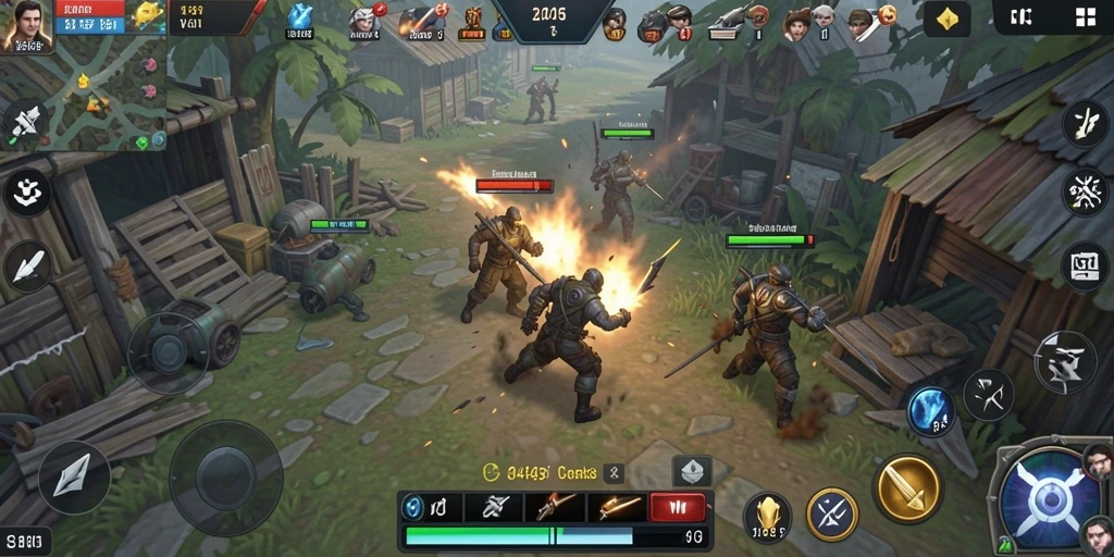 Screenshot gameplay <strong>3446</strong> dengan suasana pertempuran yang intens.
