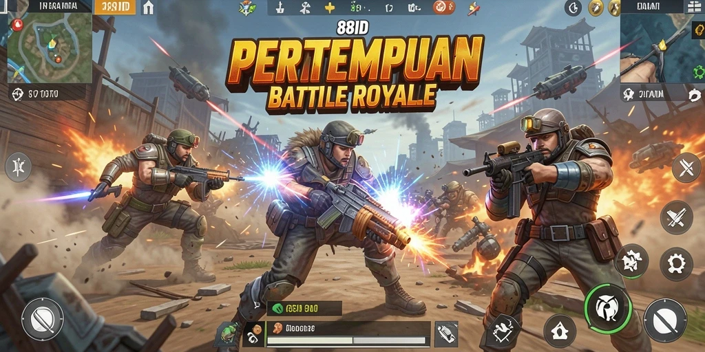Screenshot gameplay 88ID yang menampilkan aksi pertempuran Battle Royale.