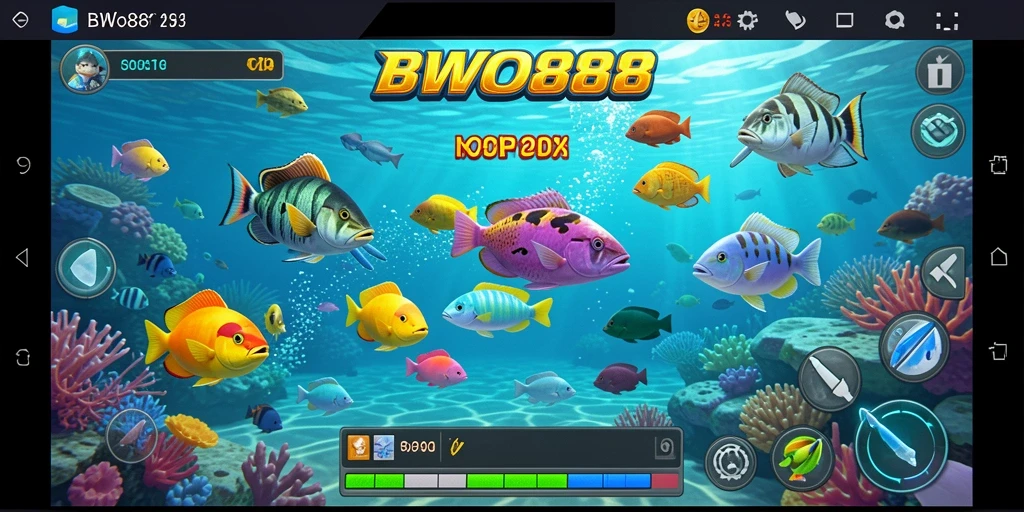 Screenshot BWO888 menampilkan gameplay seru dalam menembak ikan.