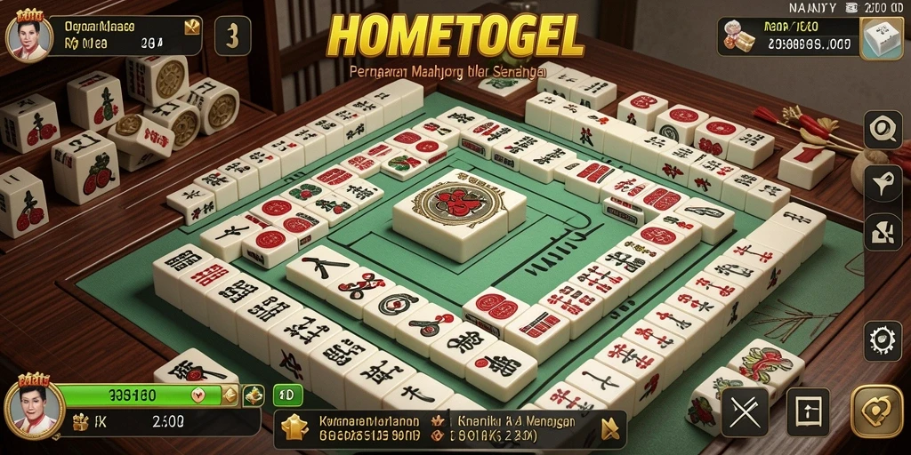 Screenshot HOMETOGEL menunjukkan gameplay Mahjong yang menarik dan menantang.
