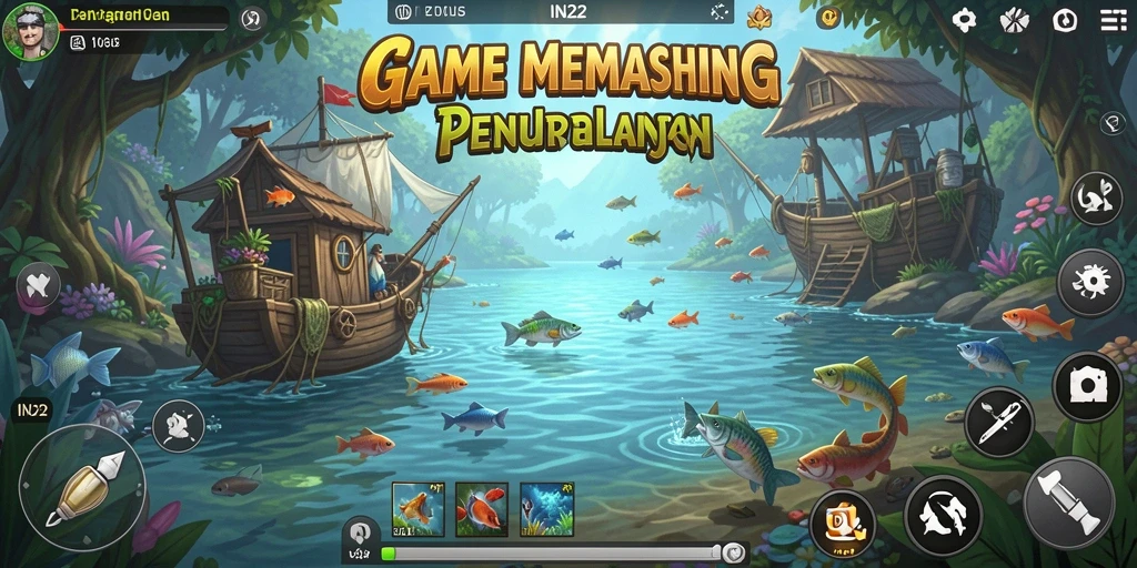Tampilan screenshot IN22 menampilkan gameplay memancing yang seru.