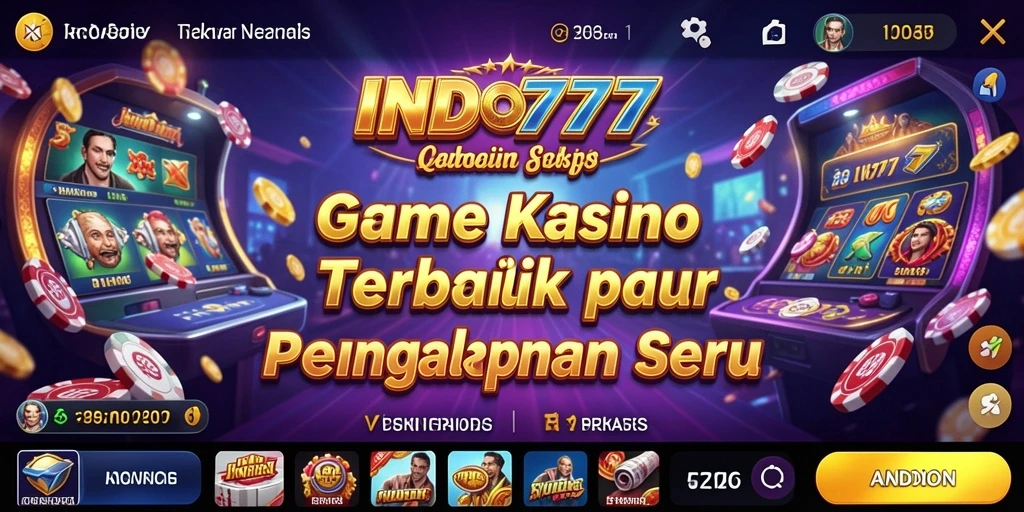 Tampilan gameplay seru dalam aplikasi INDO777 dengan berbagai permainan Kasino.