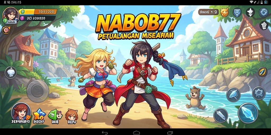 Gameplay NABOB77 yang menampilkan pertarungan karakter Anime.