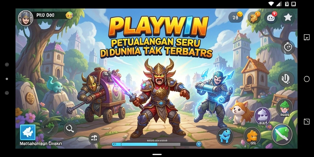 Screenshot utama dari PLAYWIN menampilkan momen seru dalam petualangan.