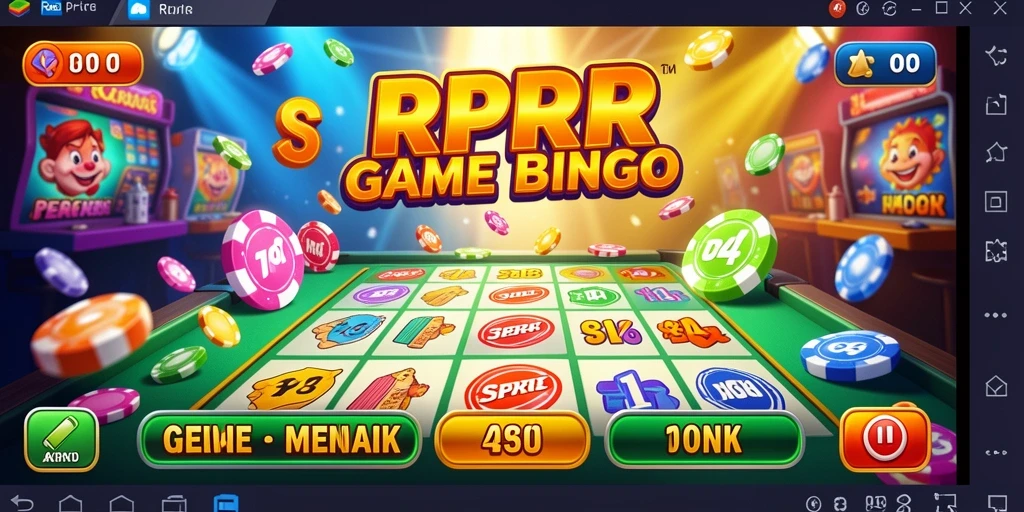 Tampilan gameplay menarik dari permainan Bingo RPRR yang penuh warna.