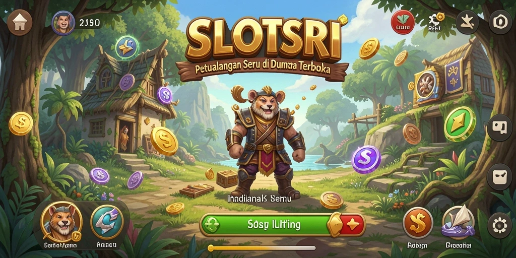 Screenshot menunjukkan petualangan seru dalam dunia terbuka SLOTSRI.