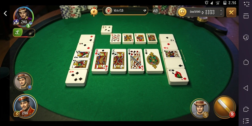 Tampilan gameplay ZK6 menunjukkan keseruan bermain Domino.